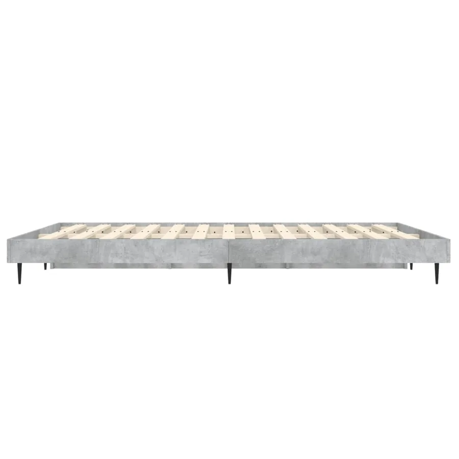 Cadre de lit sans matelas gris béton 135x190 cm - 7
