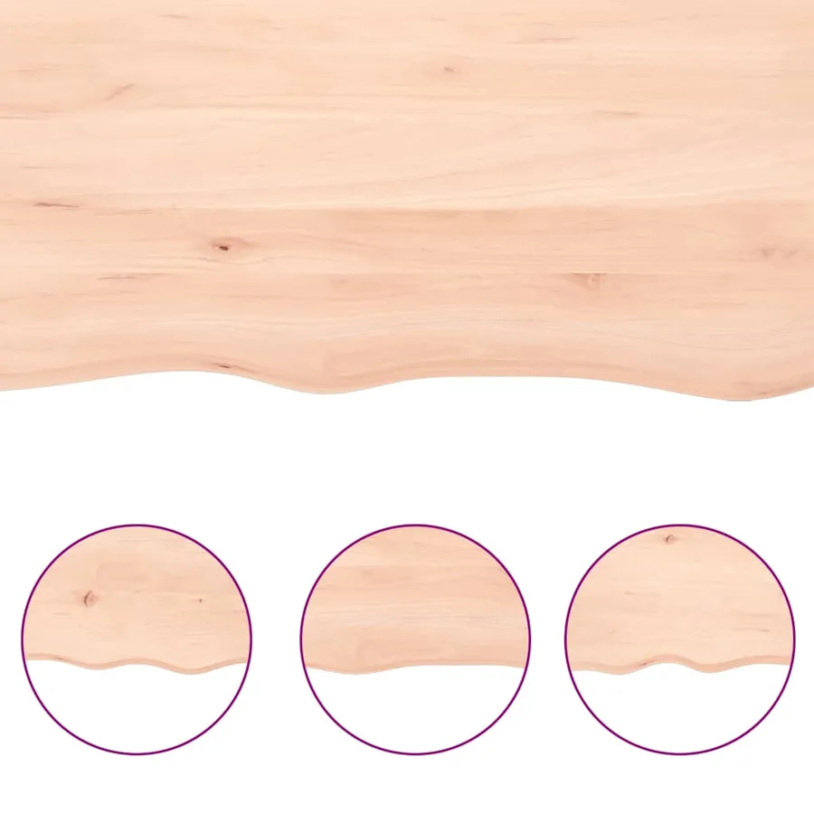 Étagère murale 40x30x(2-4) cm bois de chêne massif non traité - 6