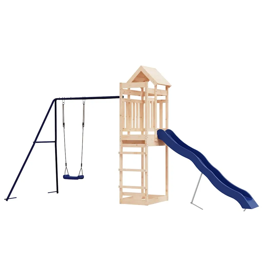 Aire de jeux d'extérieur bois de pin massif - 4