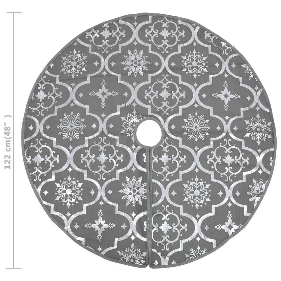 Jupe de sapin de Noël de luxe avec chaussette Gris 122 cm Tissu - 7