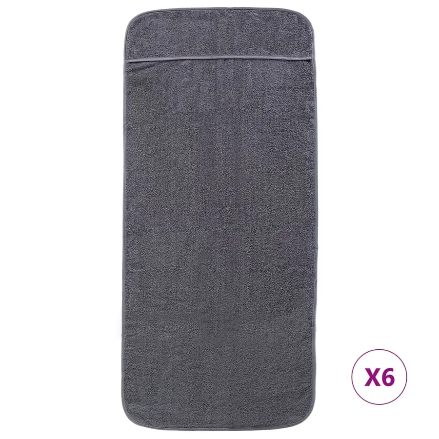 Serviettes de plage 6 pcs anthracite 60x135 cm tissu 400 GSM - 3