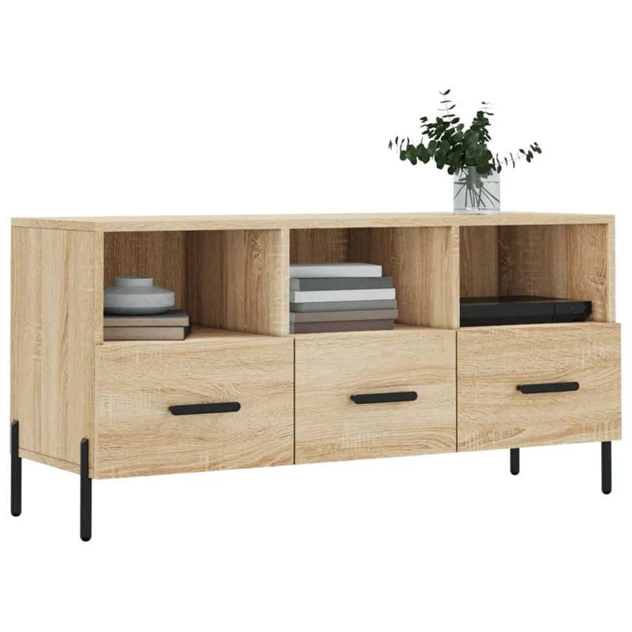 Meuble TV chêne sonoma 102x36x50 cm bois d'ingénierie - 3