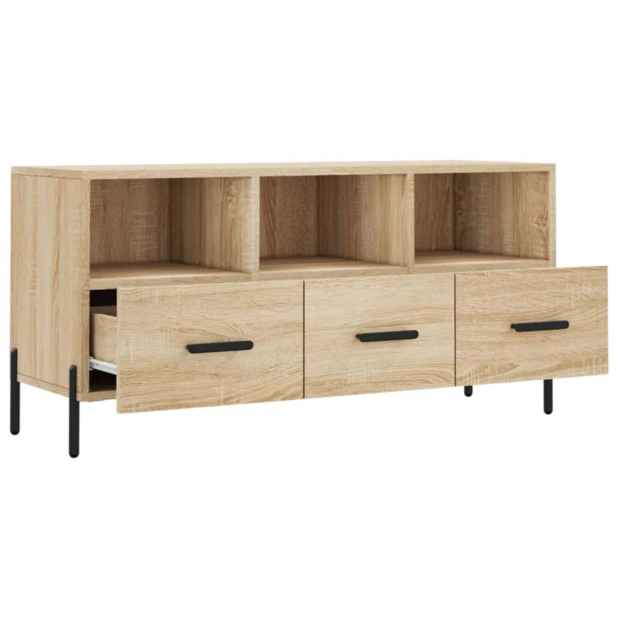 Meuble TV chêne sonoma 102x36x50 cm bois d'ingénierie - 6