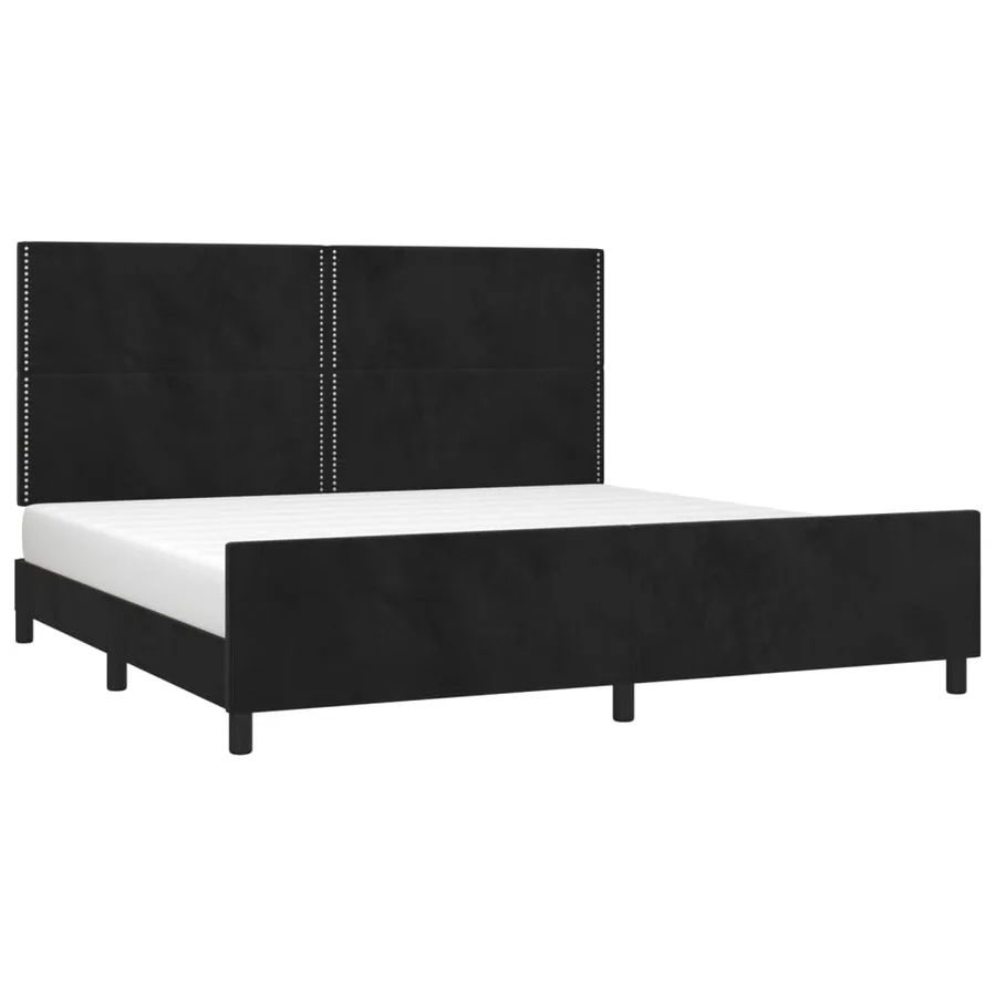 Cadre de lit sans matelas noir 200x200 cm velours - 3