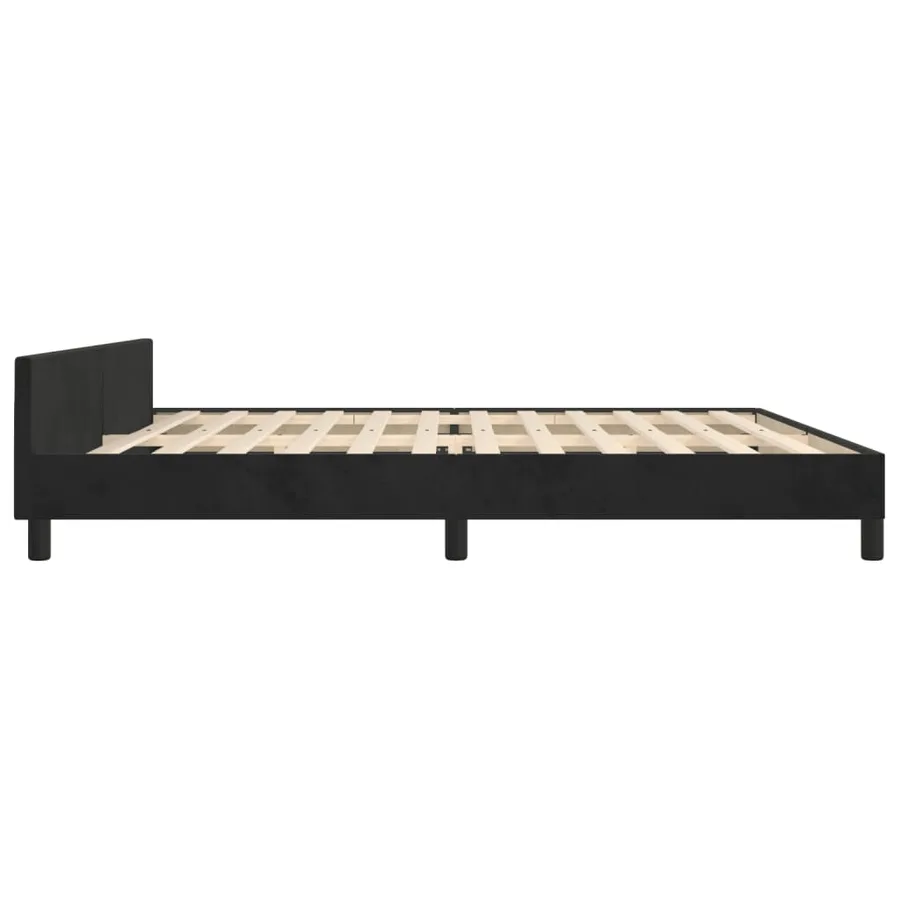 Cadre de lit sans matelas noir 200x200 cm velours - 7