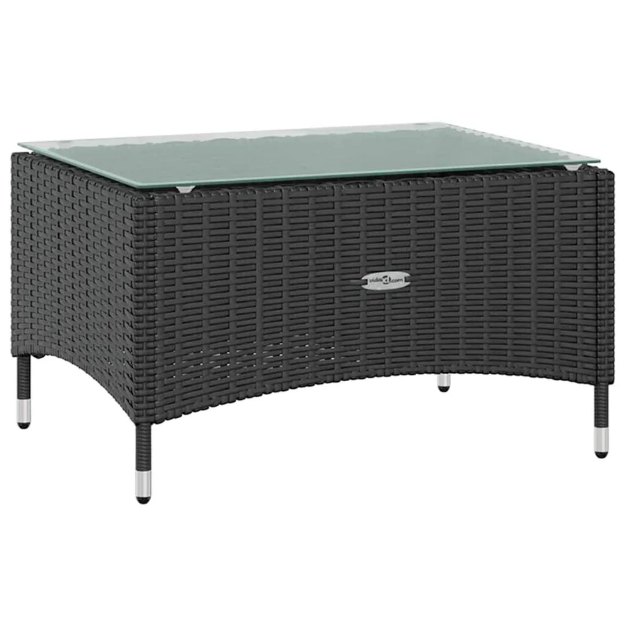 Salon de jardin 8 pcs avec coussins Résine tressée Noir - 9