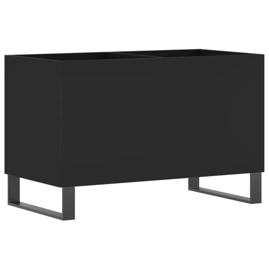 Armoire à disques noir 74,5x38x48 cm bois d'ingénierie - 2