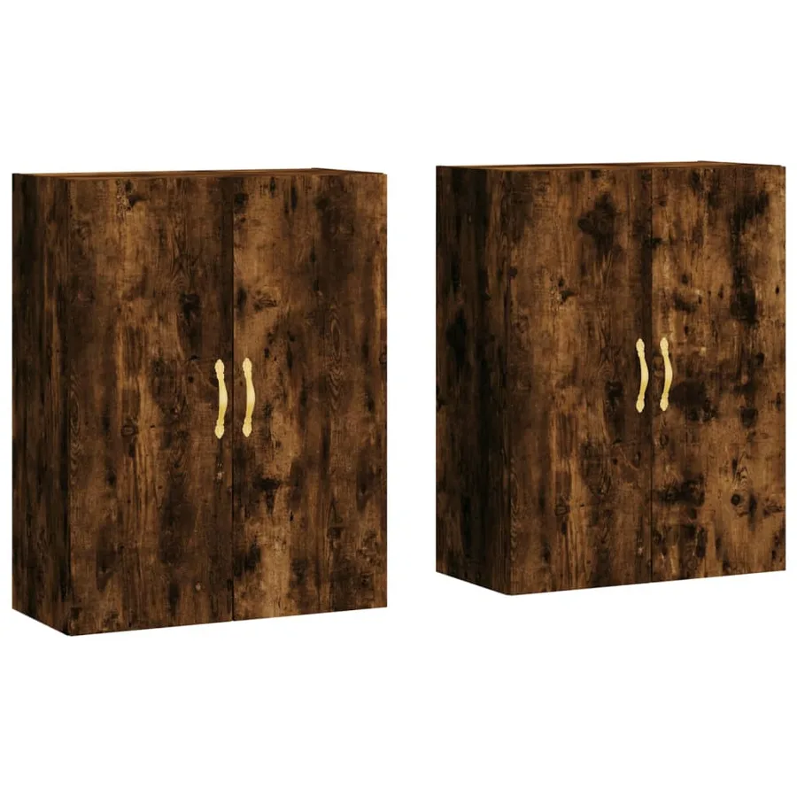 Armoires murales 2 pcs chêne fumé 69,5x34x90 cm - 2
