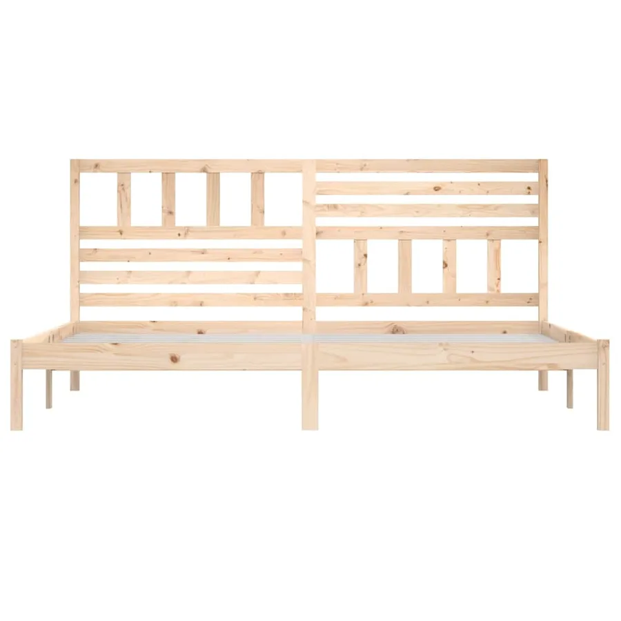 Cadre de lit sans matelas bois massif de pin 200x200 cm - 4
