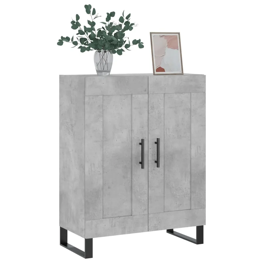 Buffet gris béton 69,5x34x90 cm bois d'ingénierie - 3
