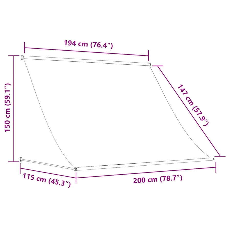 Auvent rétractable 200x150 cm Crème - 7