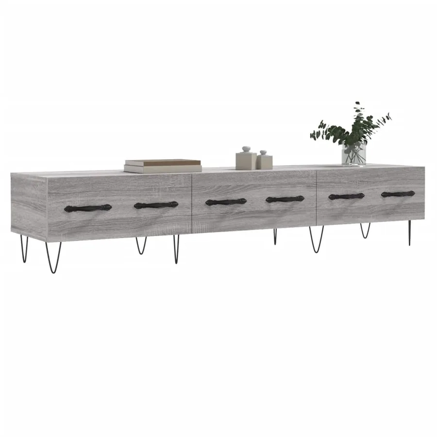 Meuble TV sonoma gris 150x36x30 cm bois d'ingénierie - 3
