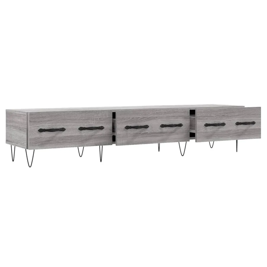 Meuble TV sonoma gris 150x36x30 cm bois d'ingénierie - 6