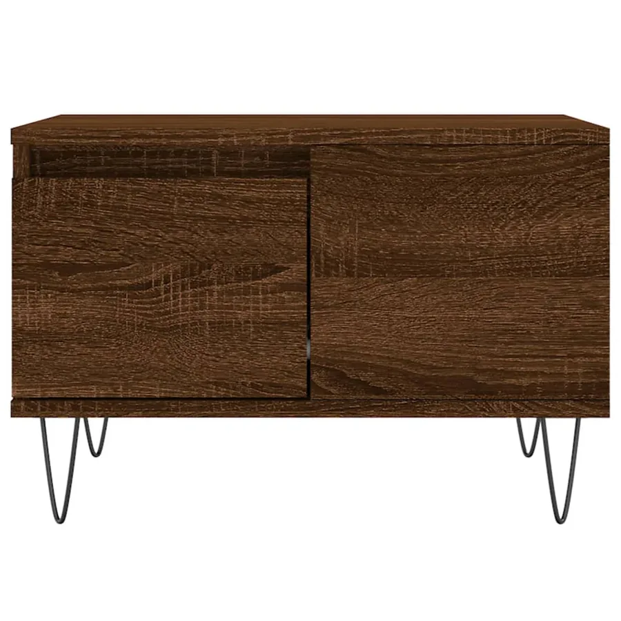 Table basse chêne marron 55x55x36,5 cm bois d'ingénierie - 5