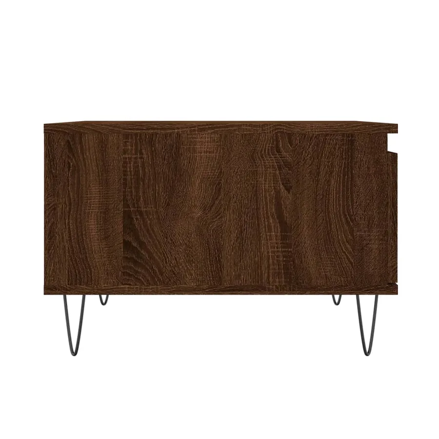 Table basse chêne marron 55x55x36,5 cm bois d'ingénierie - 7