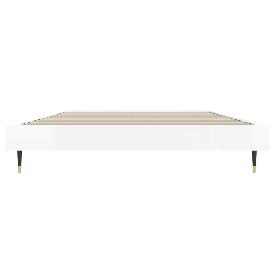 Cadre de lit sans matelas blanc brillant 90x190 cm - 6