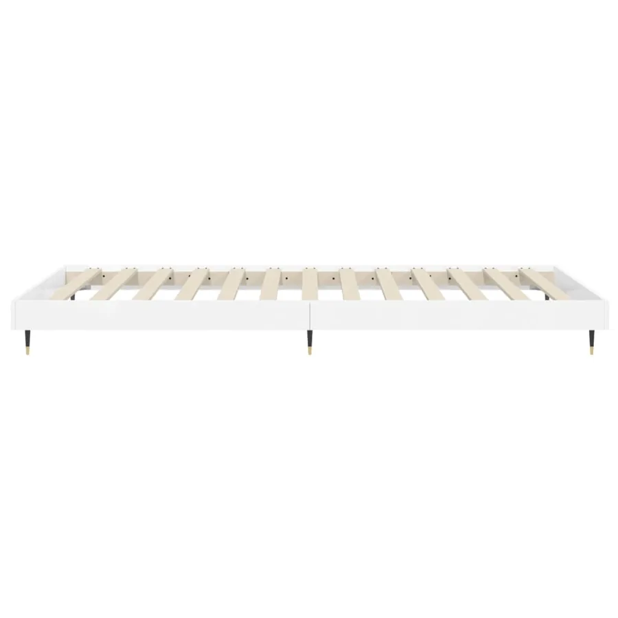 Cadre de lit sans matelas blanc brillant 90x190 cm - 7