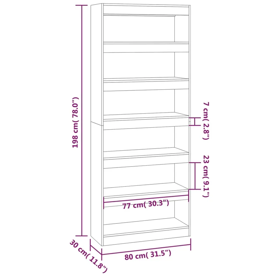 Bibliothèque/Séparateur de pièce Gris béton Bois d'ingénierie - 7