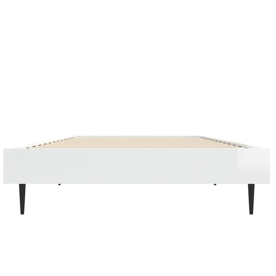 Cadre de lit sans matelas blanc brillant 75x190 cm - 6