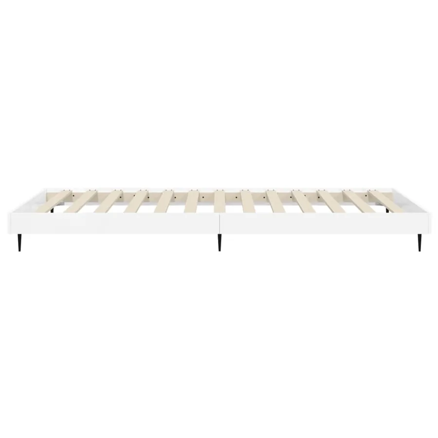 Cadre de lit sans matelas blanc brillant 75x190 cm - 7