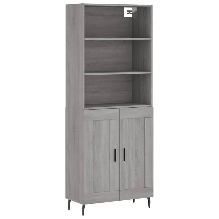 Buffet haut Sonoma gris 69,5x34x180 cm Bois d'ingénierie - 2