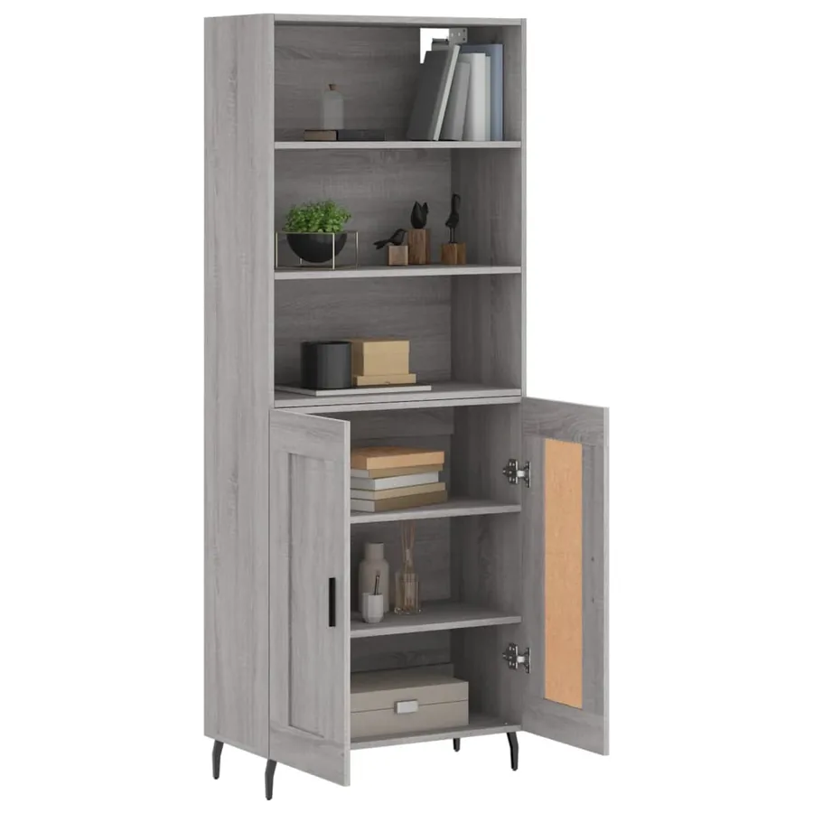 Buffet haut Sonoma gris 69,5x34x180 cm Bois d'ingénierie - 3