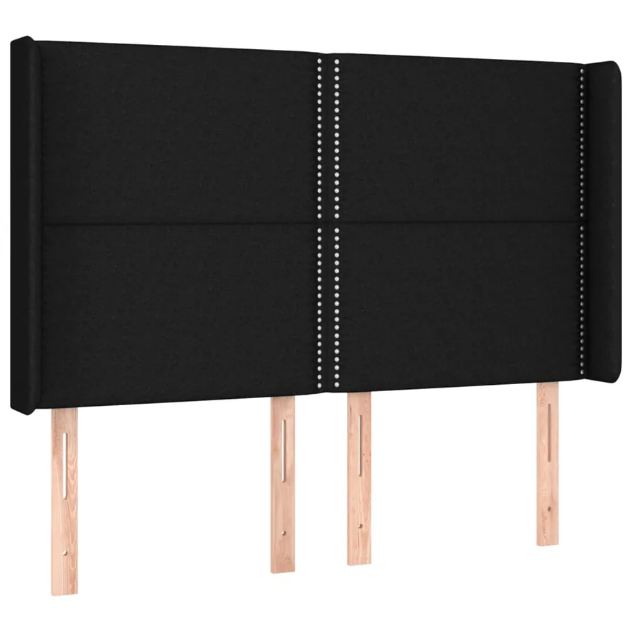 Tête de lit à LED Noir 147x16x118/128 cm Tissu - 3