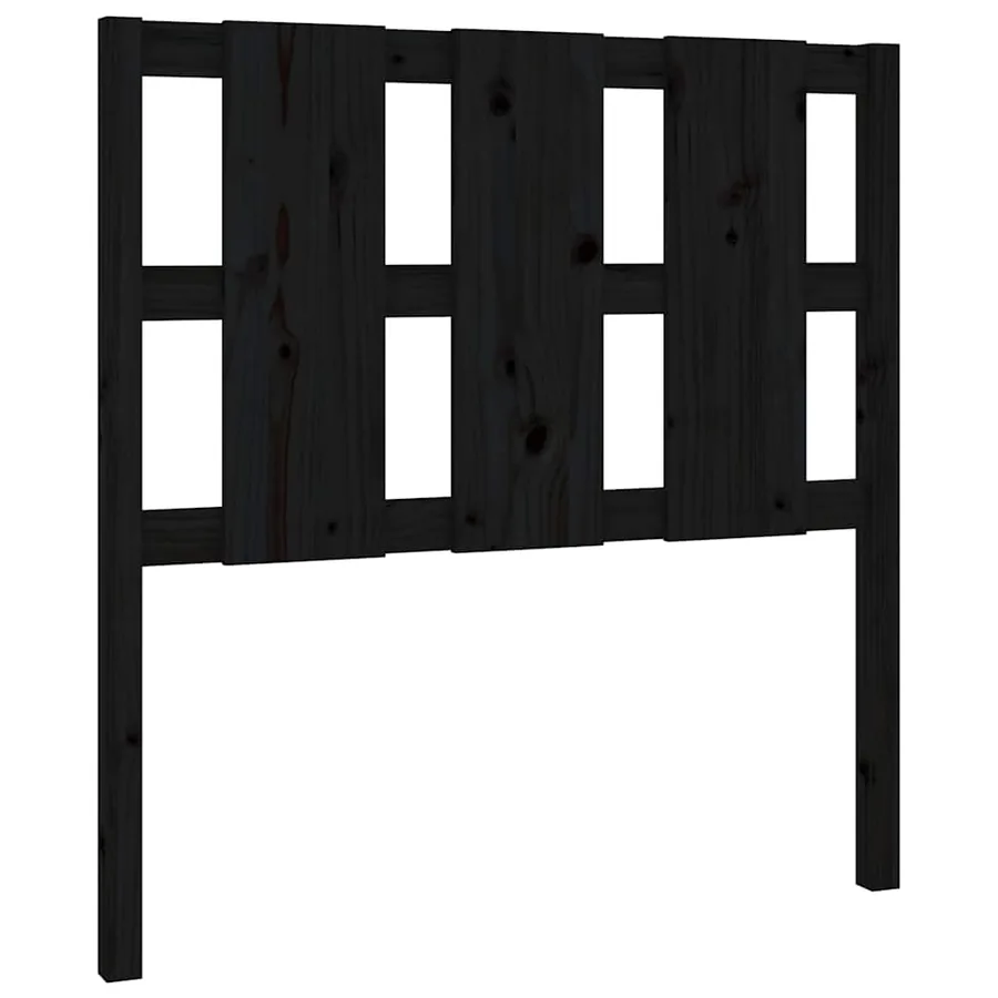 Tête de lit Noir 105,5x4x100 cm Bois massif de pin - 2