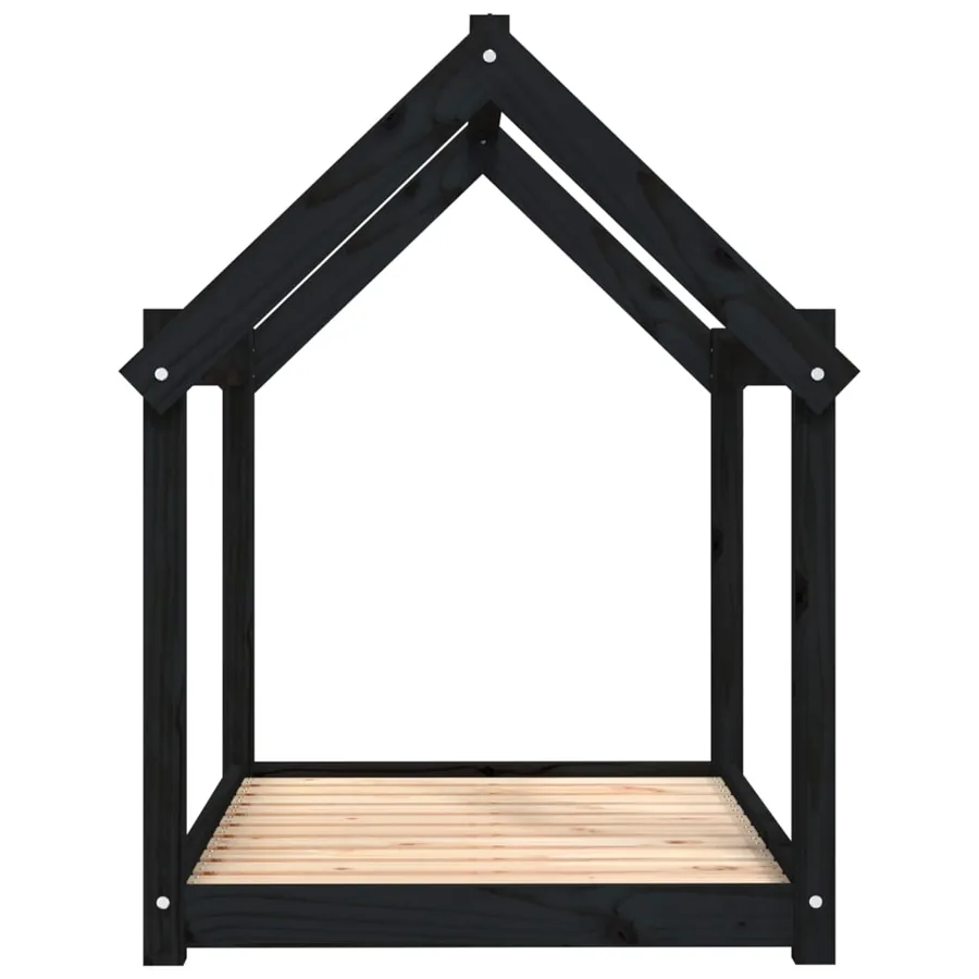 Lit pour chien Noir 101x70x90 cm Bois de pin solide - 6