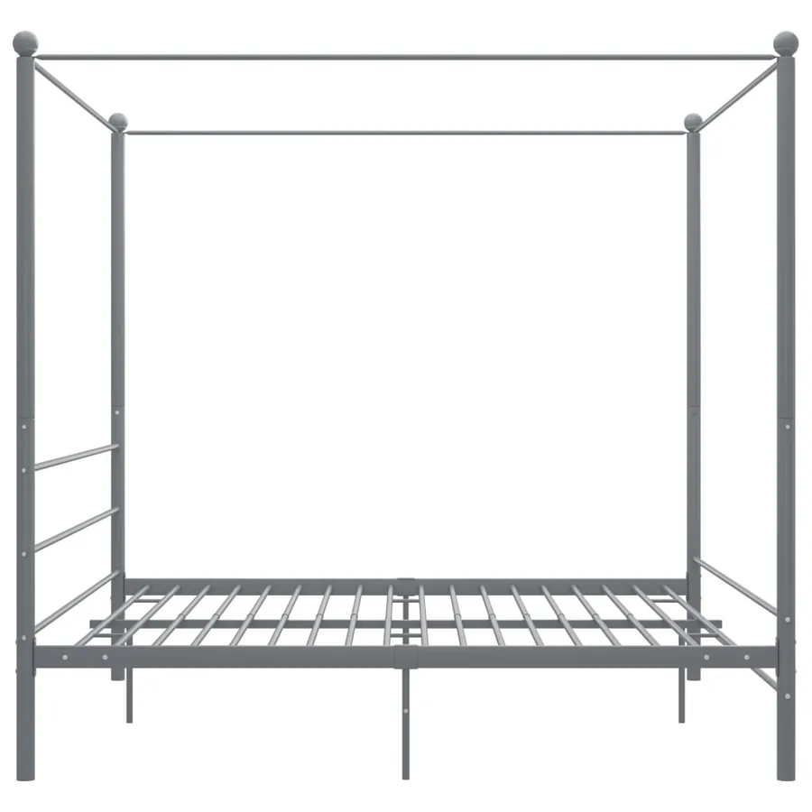 Cadre de lit à baldaquin sans matelas gris métal 180x200 cm - 3