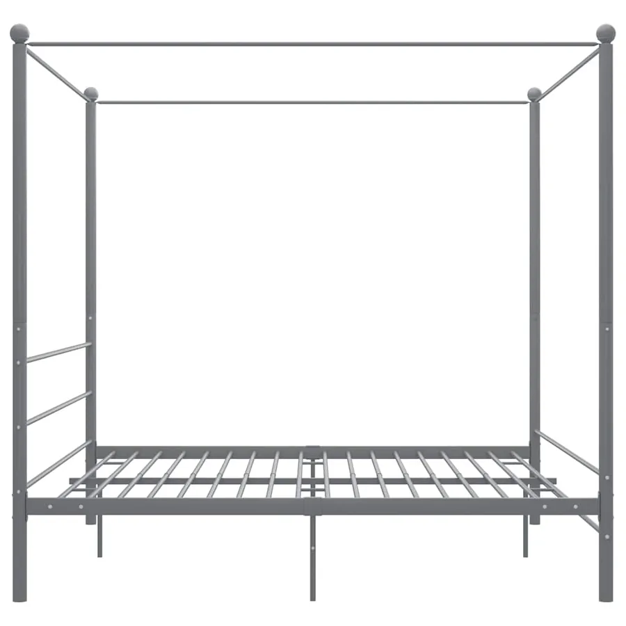Cadre de lit à baldaquin sans matelas gris métal 180x200 cm - 4