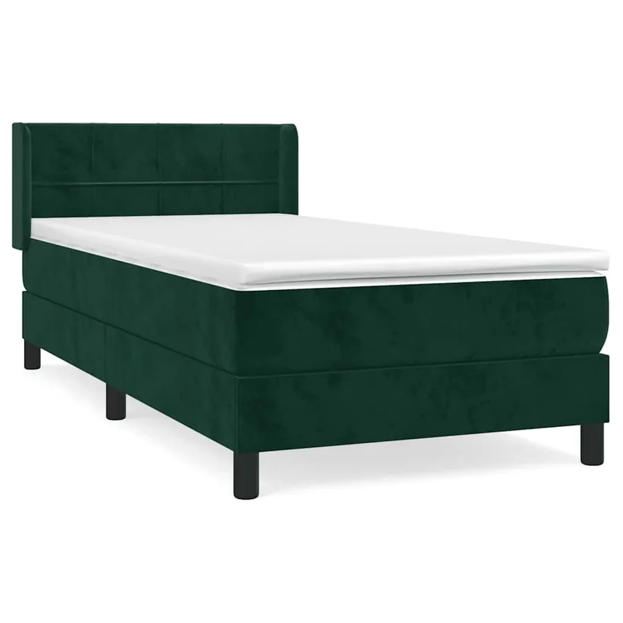 Sommier à lattes de lit avec matelas Vert foncé 90x200 cm - 2