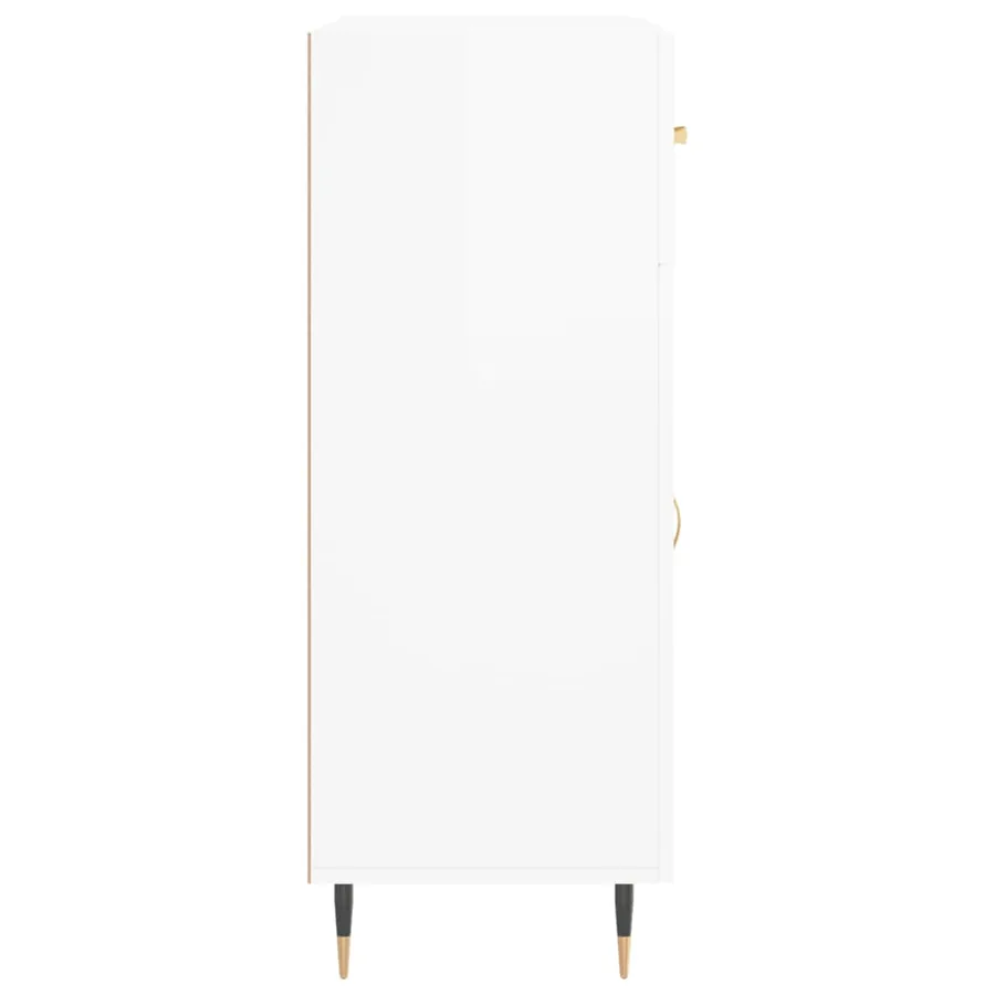 Buffet Blanc brillant 69,5x34x90 cm Bois d'ingénierie - 7