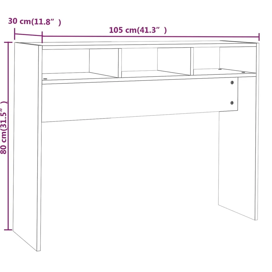 Table console Sonoma gris 105x30x80 cm Bois d'ingénierie - 7