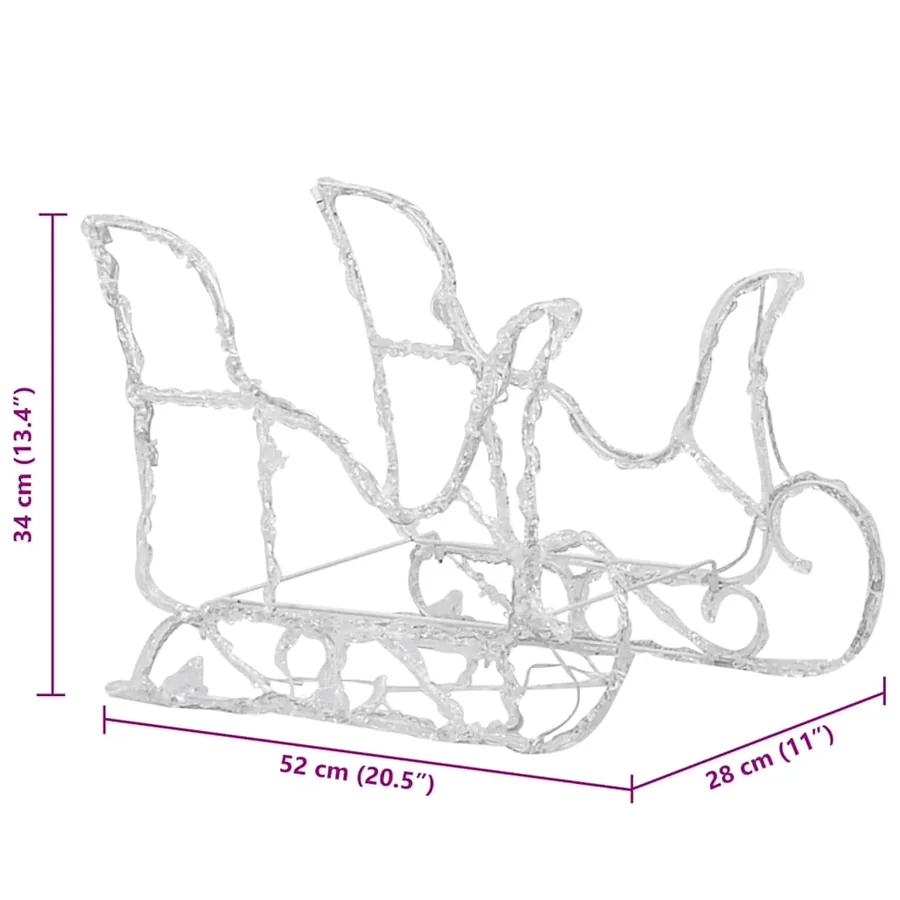 Décoration de Noël Rennes et traîneau 160 LED 130 cm Acrylique - 9