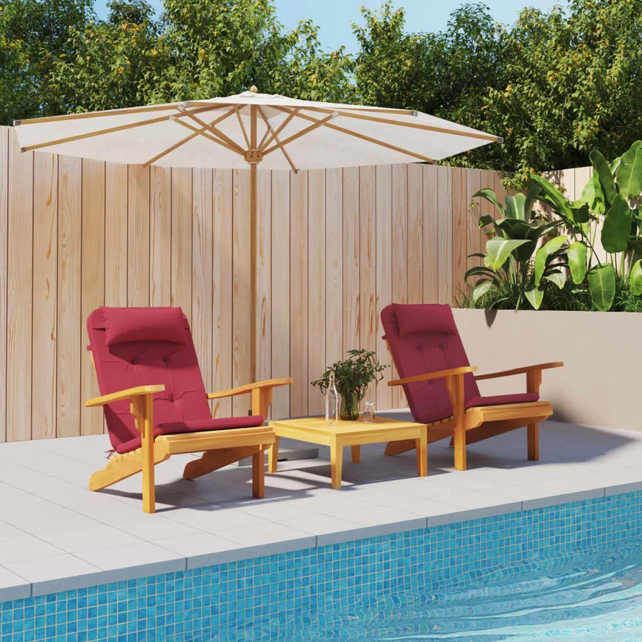 Coussins de chaise adirondack lot de 2 rouge bordeaux