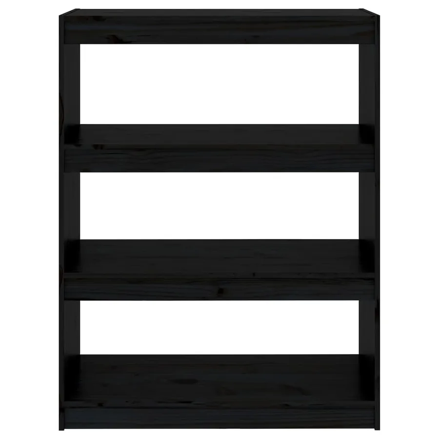 Bibliothèque/Séparateur de pièce Noir 80x30x103,5 cm Pin massif - 5