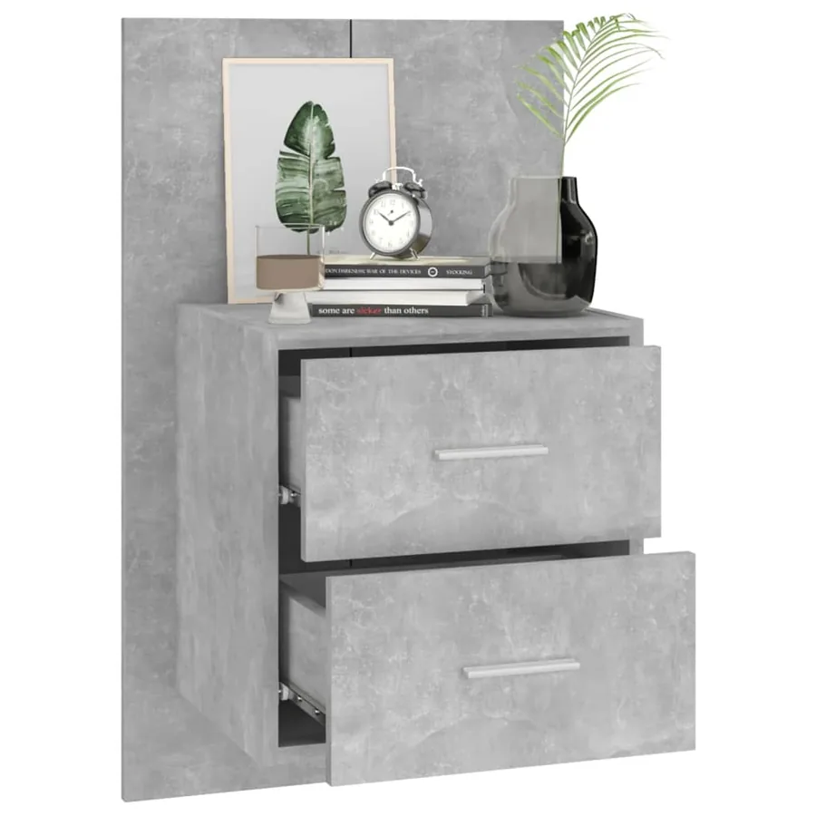 Table de chevet murale Gris béton - 7