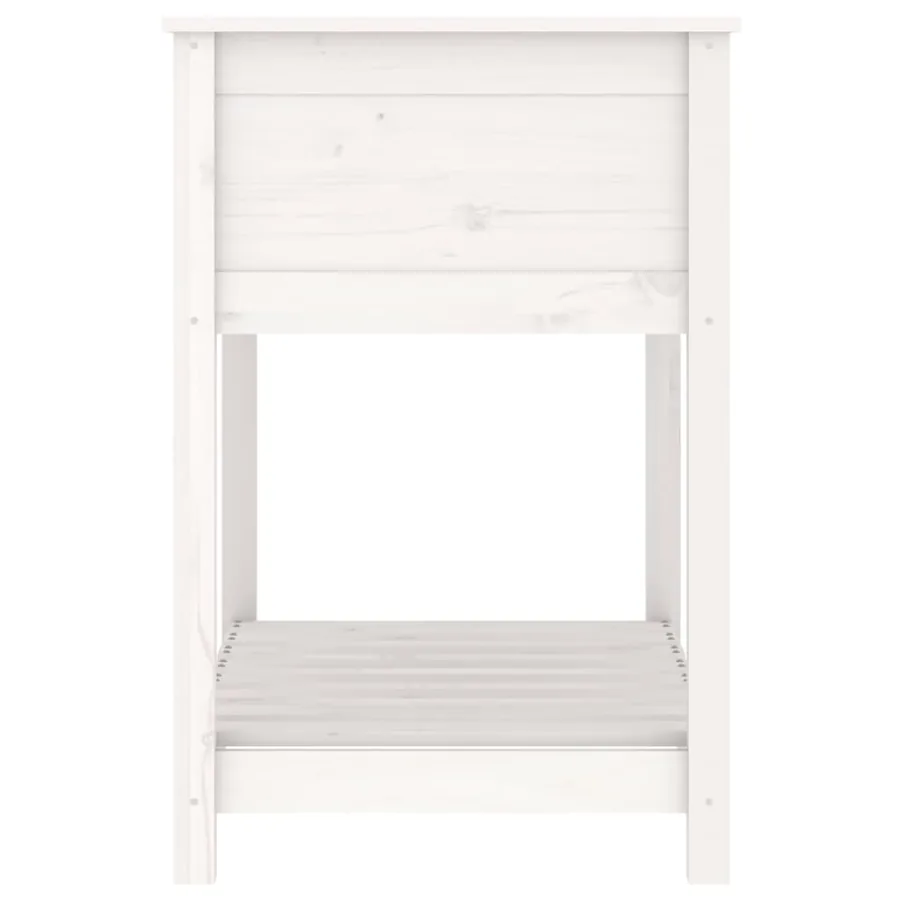 Jardinière avec étagère Blanc 82,5x54x81 cm Bois massif de pin - 6