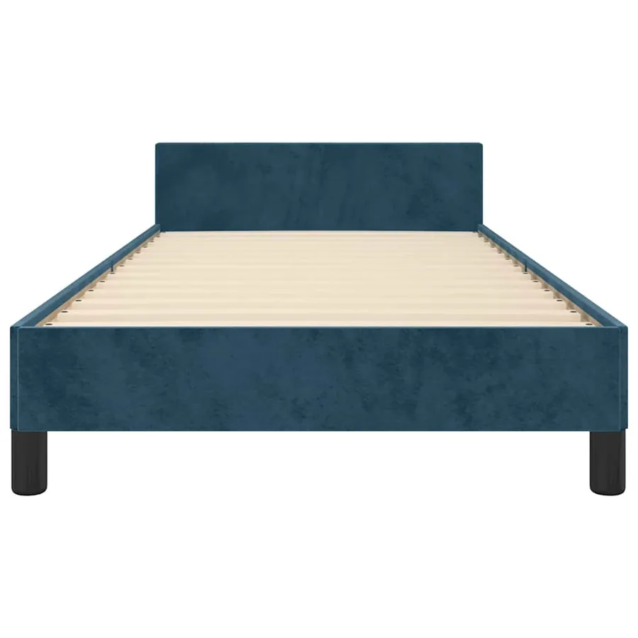 Cadre de lit sans matelas bleu foncé 80x200 cm velours - 6