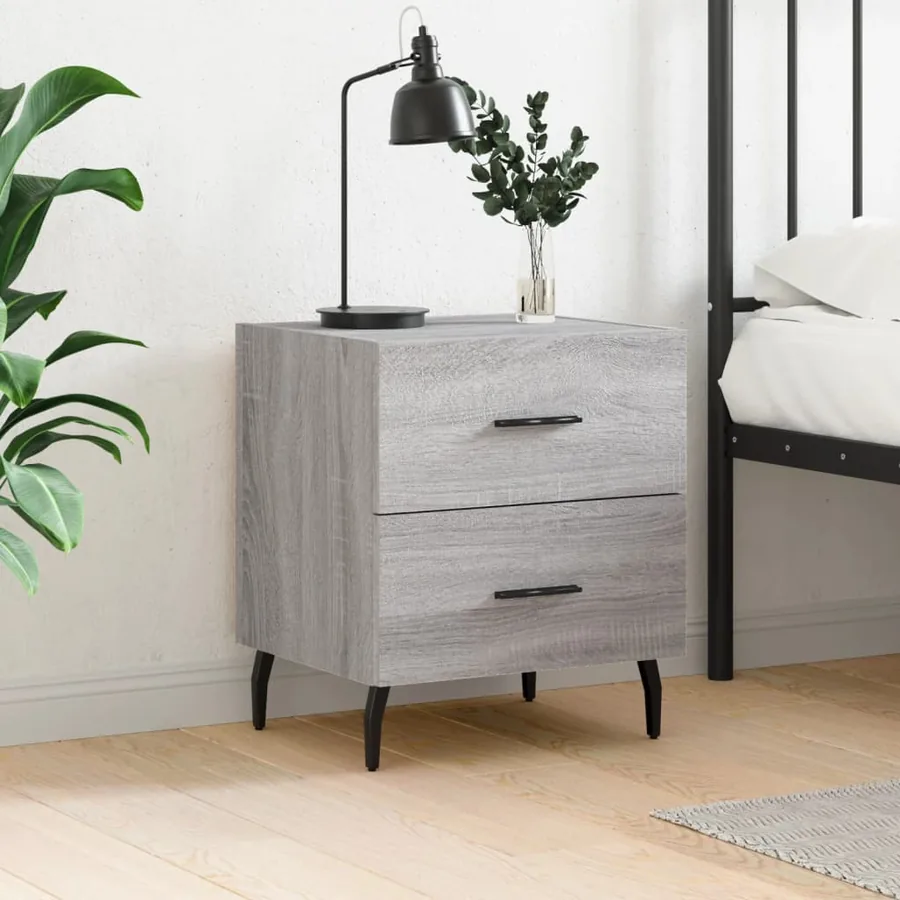 Table de chevet sonoma gris 40x35x47,5 cm bois d’ingénierie