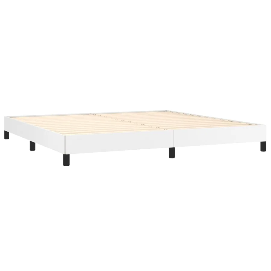 Sommier à lattes de lit avec matelas Blanc 200x200cm Similicuir - 4