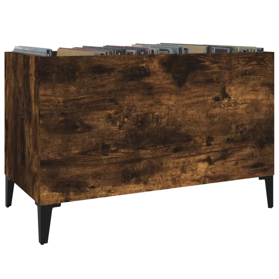 Armoire à disques chêne fumé 74,5x38x48 cm bois d'ingénierie - 4