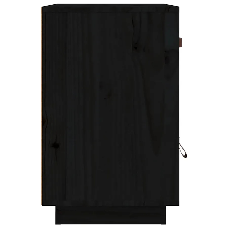 Table de chevet Noir 40x34x55 cm Bois de pin solide - 7