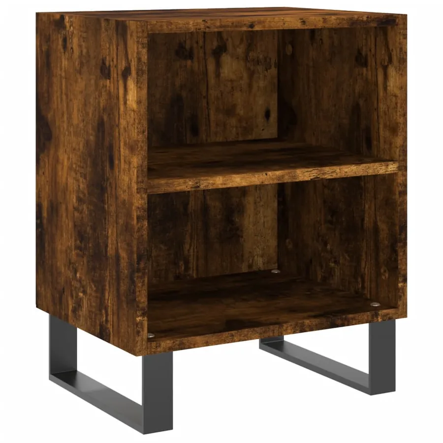 Table de chevet chêne fumé 40x30x50 cm bois d'ingénierie - 2