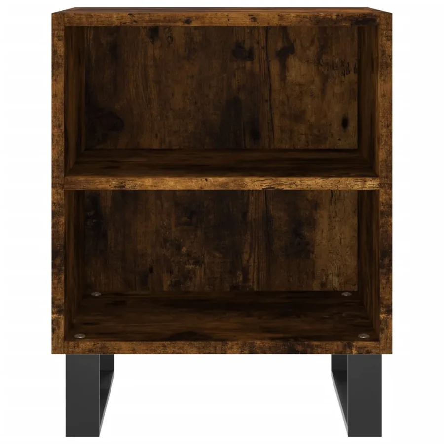 Table de chevet chêne fumé 40x30x50 cm bois d'ingénierie - 4