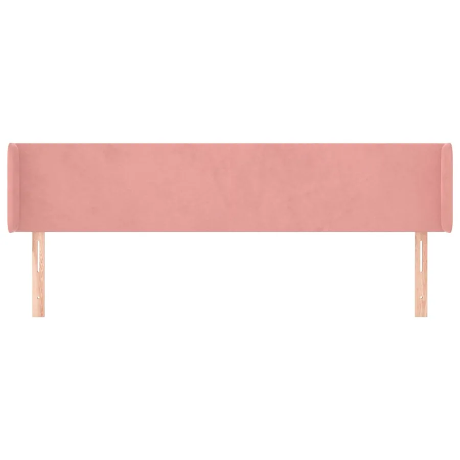 Tête de lit avec oreilles Rose 163x16x78/88 cm Velours - 3
