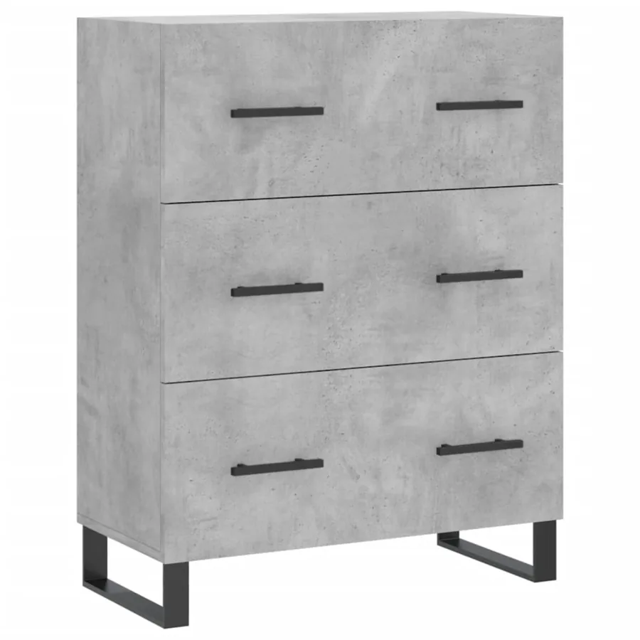 Buffet haut Gris béton 69,5x34x180 cm Bois d'ingénierie - 7
