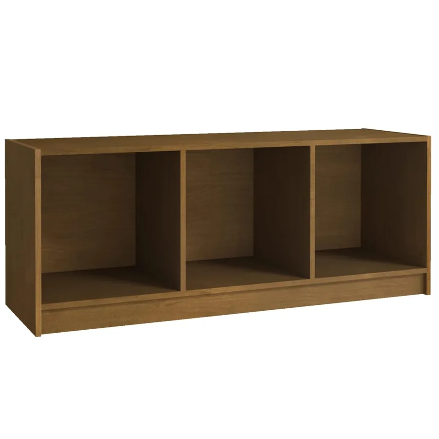Meuble TV Marron miel 104x33x41 cm Bois de pin massif - 2