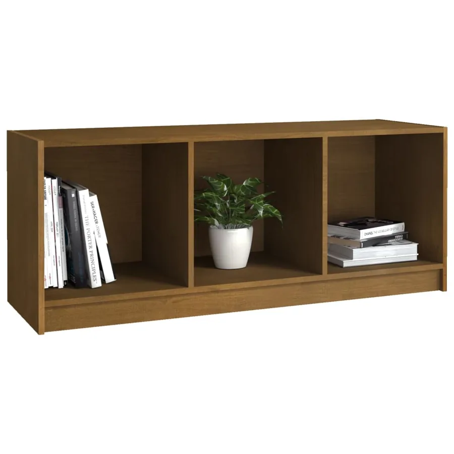 Meuble TV Marron miel 104x33x41 cm Bois de pin massif - 4